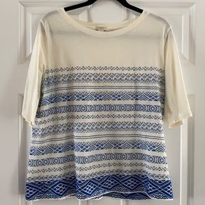 patterned jcrew top